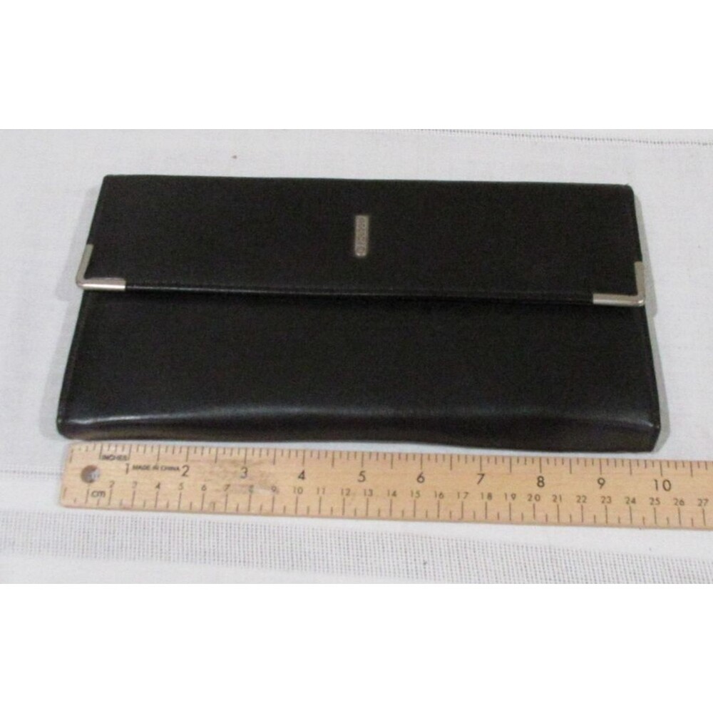 Vtg. Rolodex Faux Leather Card Case Buisness Card Organizer Holds 48 Cards Black